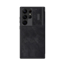 Nillkin Qin Pro Samsung Galaxy S23 Ultra bőr flip tok, fekete tok és táska