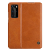 Nillkin QIN tok álló, bőr hatású (FLIP, oldalra nyíló, bankkártya tartó) BARNA [Huawei P40 Pro 5G] (5996457943715)