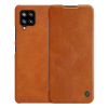 Nillkin QIN tok álló, bőr hatású (FLIP, oldalra nyíló, bankkártya tartó) BARNA [Samsung Galaxy A42 5G (SM-A425F)] (5996591016337)