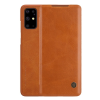 Nillkin QIN tok álló, bőr hatású (FLIP, oldalra nyíló, bankkártya tartó) BARNA Samsung Galaxy S20 Plus (SM-G985F), Samsung Galaxy S20 Plus 5G (SM-G986)