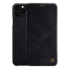 Nillkin QIN tok álló, bőr hatású (FLIP, oldalra nyíló, bankkártya tartó) FEKETE [Apple iPhone 11 Pro] (5996457904464)