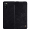 Nillkin QIN tok álló, bőr hatású (FLIP, oldalra nyíló, bankkártya tartó) FEKETE Samsung Galaxy A03s (SM-A037F)