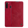 Nillkin QIN tok álló, bőr hatású (FLIP, oldalra nyíló, bankkártya tartó) PIROS Samsung Galaxy A21 (SM-A210F)
