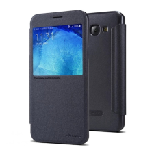 Nillkin Samsung A8 (2015) NILLKIN SPARKLE műanyag telefonvédő FLIP, ablakos, FEKETE tok és táska