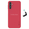 Nillkin Samsung Galaxy A14 4G / A14 5G SM-A145F / A146B, Műanyag hátlap védőtok, stand, Nillkin Super Frosted, piros