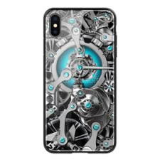 Nillkin SPACETIME szilikon telefonvédő (ütésállóság, üveg hátlap, fogaskerék) FEKETE (GP-79997) tok és táska