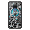 Nillkin SPACETIME telefonvédő szilikon keret (BUMPER, közepesen ütésálló, edzett üveg hátlap, fogaskerék minta) FEKETE [Huawei Mate 20] (5996457823598)