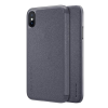 Nillkin SPARKLE műanyag telefonvédő (mikroszálas bőr hatású FLIP, oldalra nyíló) FEKETE [Apple iPhone XS 5.8] (5996457725571)