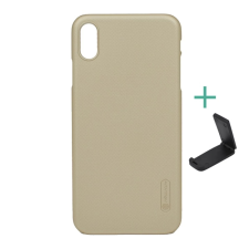 Nillkin SUPER FROSTED műanyag telefonvédő (gumírozott, érdes felület + asztali tartó) ARANY tok és táska