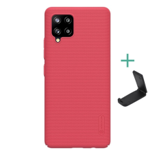 Nillkin SUPER FROSTED műanyag telefonvédő (gumírozott, érdes felület + asztali tartó) PIROS tok és táska