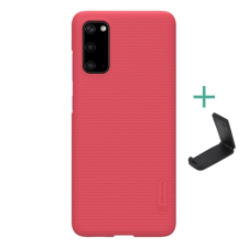 Nillkin SUPER FROSTED műanyag telefonvédő (gumírozott, érdes felület + asztali tartó) PIROS tok és táska