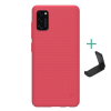 Nillkin SUPER FROSTED műanyag telefonvédő (gumírozott, érdes felület + asztali tartó) PIROS Samsung Galaxy A41 (SM-A415F)