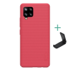 Nillkin SUPER FROSTED műanyag telefonvédő (gumírozott, érdes felület + asztali tartó) PIROS Samsung Galaxy A42 5G (SM-A425F)