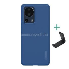 Nillkin SUPER FROSTED műanyag telefonvédő (gumírozott, érdes felület + asztali tartó) SÖTÉTKÉK (GP-139412) tok és táska