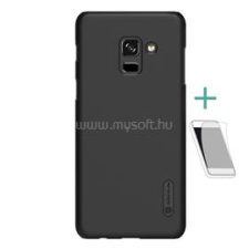 Nillkin SUPER FROSTED műanyag telefonvédő (gumírozott, érdes felület + képernyővédő fólia) FEKETE (GP-74269) tok és táska
