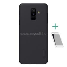 Nillkin SUPER FROSTED műanyag telefonvédő (gumírozott, érdes felület + képernyővédő fólia) FEKETE (GP-76871) tok és táska