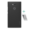 Nillkin SUPER FROSTED műanyag telefonvédő (gumírozott, érdes felület + képernyővédő fólia) FEKETE Sony Xperia L2 (H4311)