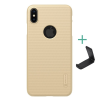 Nillkin SUPER FROSTED műanyag telefonvédő (gumírozott, érdes felület, logó kivágás + asztali tartó) ARANY Apple iPhone XS Max 6.5