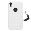 Nillkin SUPER FROSTED műanyag telefonvédő (gumírozott, érdes felület, logo kivágás + asztali tartó) FEHÉR [Apple iPhone XR 6.1] (5996457808700)
