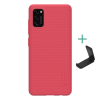 Nillkin Super Frosted Samsung Galaxy A41 (SM-A415F) műanyag telefonvédő (gumírozott, érdes felület + asztali tartó) piro