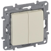  Niloé dupla váltóérintkezős kapcsoló (106+6), bézs burkolattal keret nélkül, süllyesztett 10A 250V (Legrand 764602)