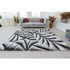 Nílus Winter Waves Shaggy (white-gray) 5cm 3D szőnyeg 80x150cm Szürke lakástextília