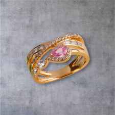 Ninagold Antiallergén, rózsaszín köves gyűrű 58-es gyűrű