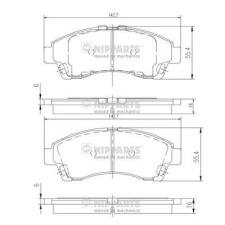 NIPPARTS fékbetétkészlet, tárcsafék Nipparts J3603054 autóalkatrész