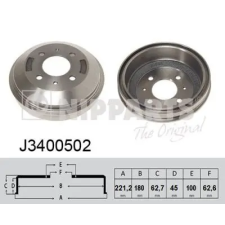 NIPPARTS fékdob J3400502 autóalkatrész
