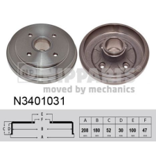 NIPPARTS fékdob Nipparts N3401031 autóalkatrész
