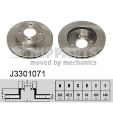 NIPPARTS féktárcsa Nipparts J3301071 féktárcsa