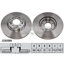 NIPPARTS féktárcsa Nipparts J3303084 féktárcsa
