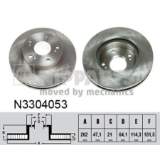 NIPPARTS féktárcsa Nipparts N3304053 féktárcsa