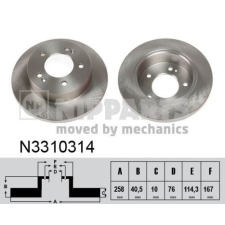 NIPPARTS féktárcsa Nipparts N3310314 féktárcsa