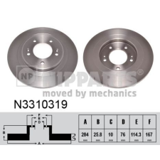 NIPPARTS féktárcsa Nipparts N3310319 féktárcsa