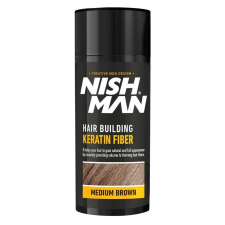 Nish Man Keratin Fiber hajdúsító és színező, középbarna, 20g hajformázó