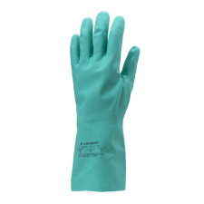  NITRIL ZÖLD VEGYSZERÁLLÓ VÉDŐKESZTYŰ, 33CM/0,38MM_10 védőkesztyű