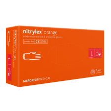 Nitrylex ORANGE púdermentes nitril kesztyű 100db L-méret védőkesztyű