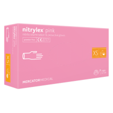 Nitrylex® pink púdermentes nitril vizsgáló kesztyű (rózsaszín) 100 db - XS, Nitril, 100 védőkesztyű