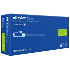  Nitrylex Protect/Basic KÉK púdermentes nitril kesztyű 100db S