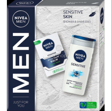 Nivea MEN Sensitive Skin ajándékcsomag (after shave balzsam&amp;tusfürdő) kozmetikai ajándékcsomag