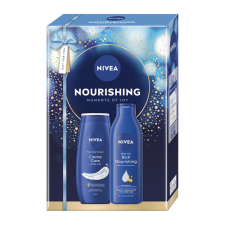 Nivea Moments of Joy Nourishing ajándékcsomag tufürdő + testápoló kozmetikai ajándékcsomag
