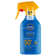 Nivea SUN FF50+ Protect &amp; Moisture Szórófejes Naptej FF50+ 270 ml naptej, napolaj