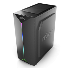 Njoy Ház Midi ATX ANIL Tápegység nélkül, USB2.0+3.0, Fekete RGB számítógép ház