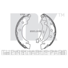 NK Fékpofakészlet NK 2739635 fékbetét