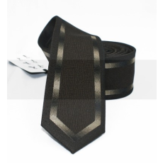  NM slim nyakkendő - Fekete-bézs mintás