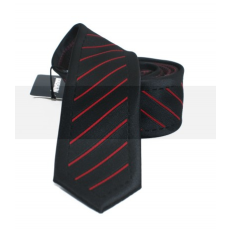  NM slim nyakkendő - Fekete-piros csíkos