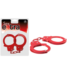 NMC Sex Extra Metal Cuffs - fém bilincs (piros) bilincs, kötöző