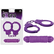 NMC SEX EXTRA - METAL CUFFS & LOVE ROPE PURPLE bilincs, kötöző