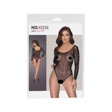 NO:XQSE - hosszúujjú, csillogó necc body - fekete (S-L) body